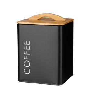 Pojemnik metalowy kwadratowy MONACO COFFE czarny